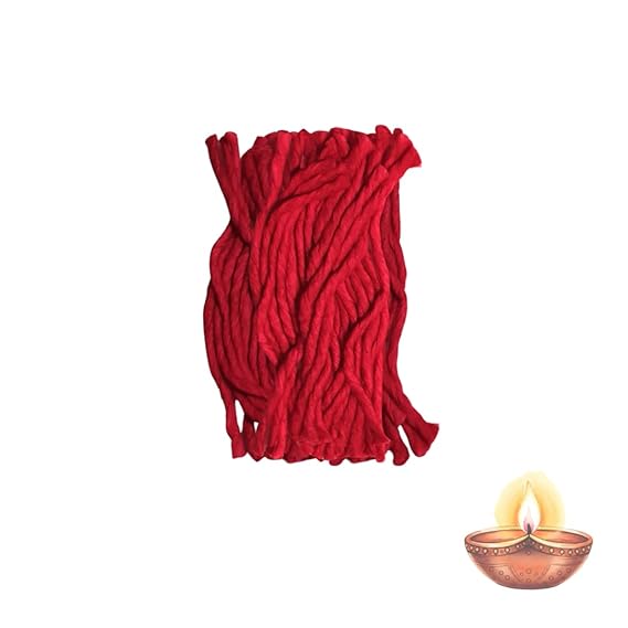 Red Cotton Wicks for Pooja | 108 Pieces