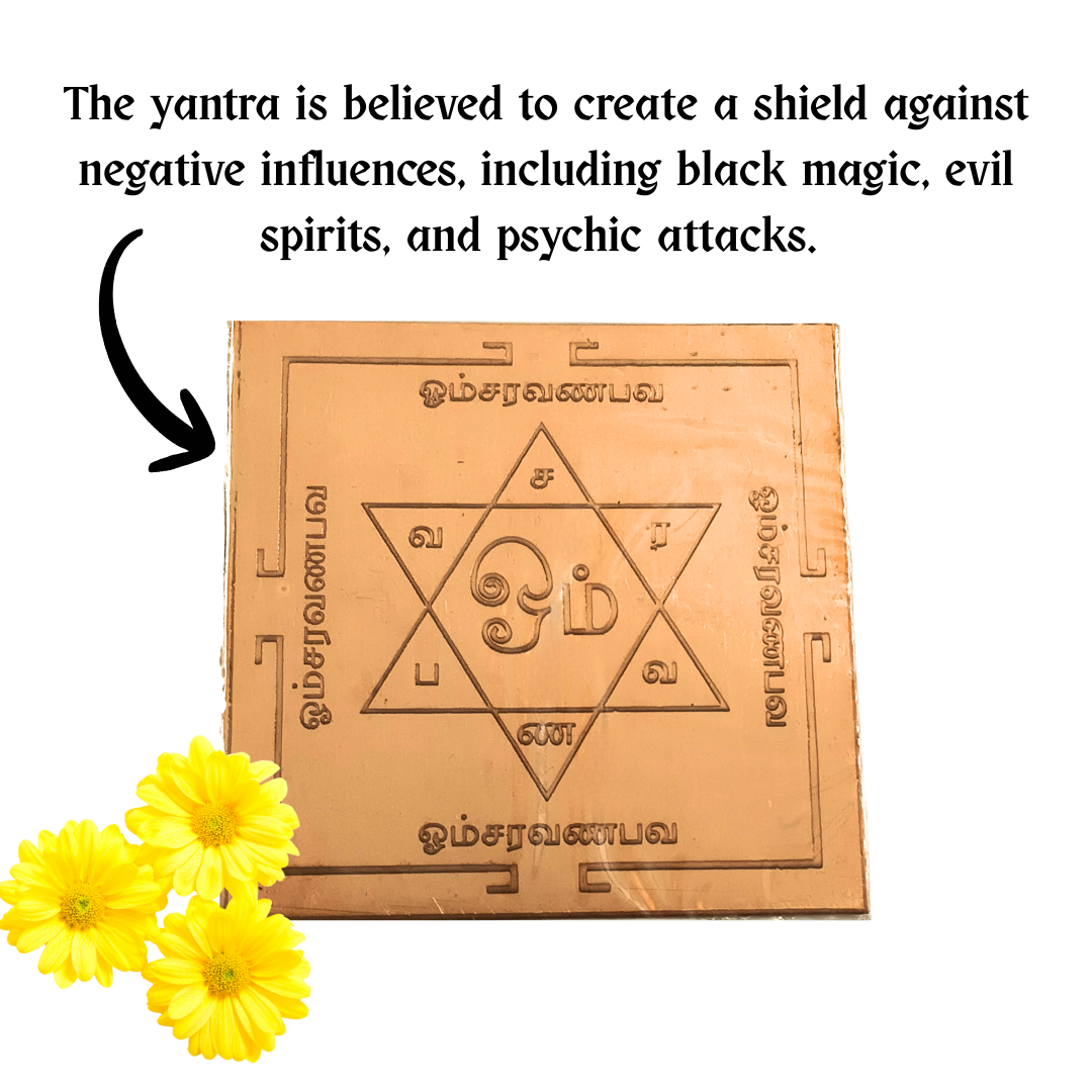Om Saravana Bhava Copper Yantra 3 inch