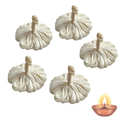 365 Karthika Masam Vattulu (5 Wicks only) | Kartika Flower Brindavan Vathulu | Deepam Cotton Thiri Wicks Batti for Daily Pooja & Temple