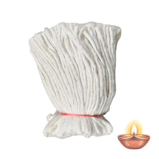 365 Cotton White Wicks for puja thiri (3 Bundles)