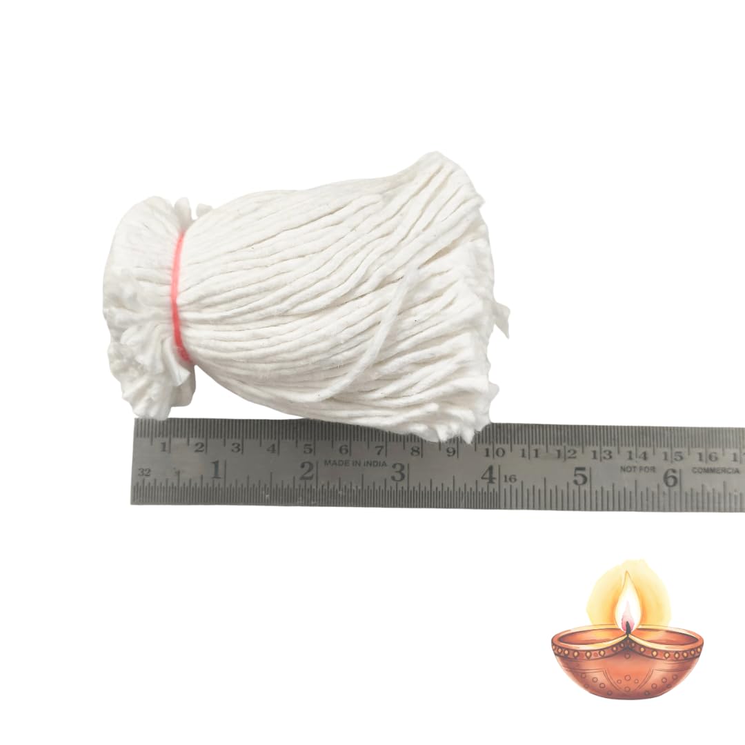 365 Cotton White Wicks for puja thiri (3 Bundles)
