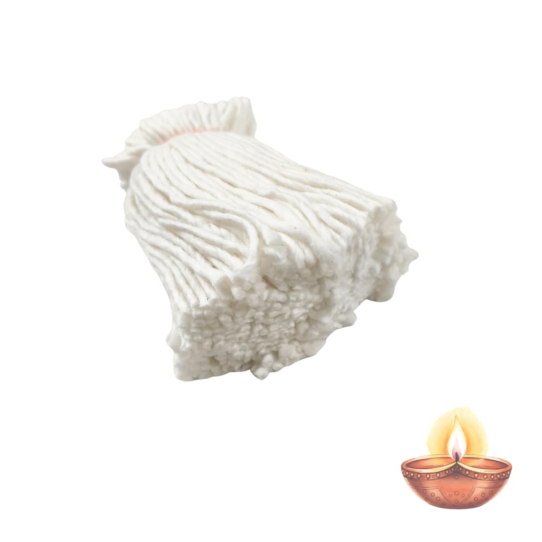 365 Cotton White Wicks for puja thiri (3 Bundles)
