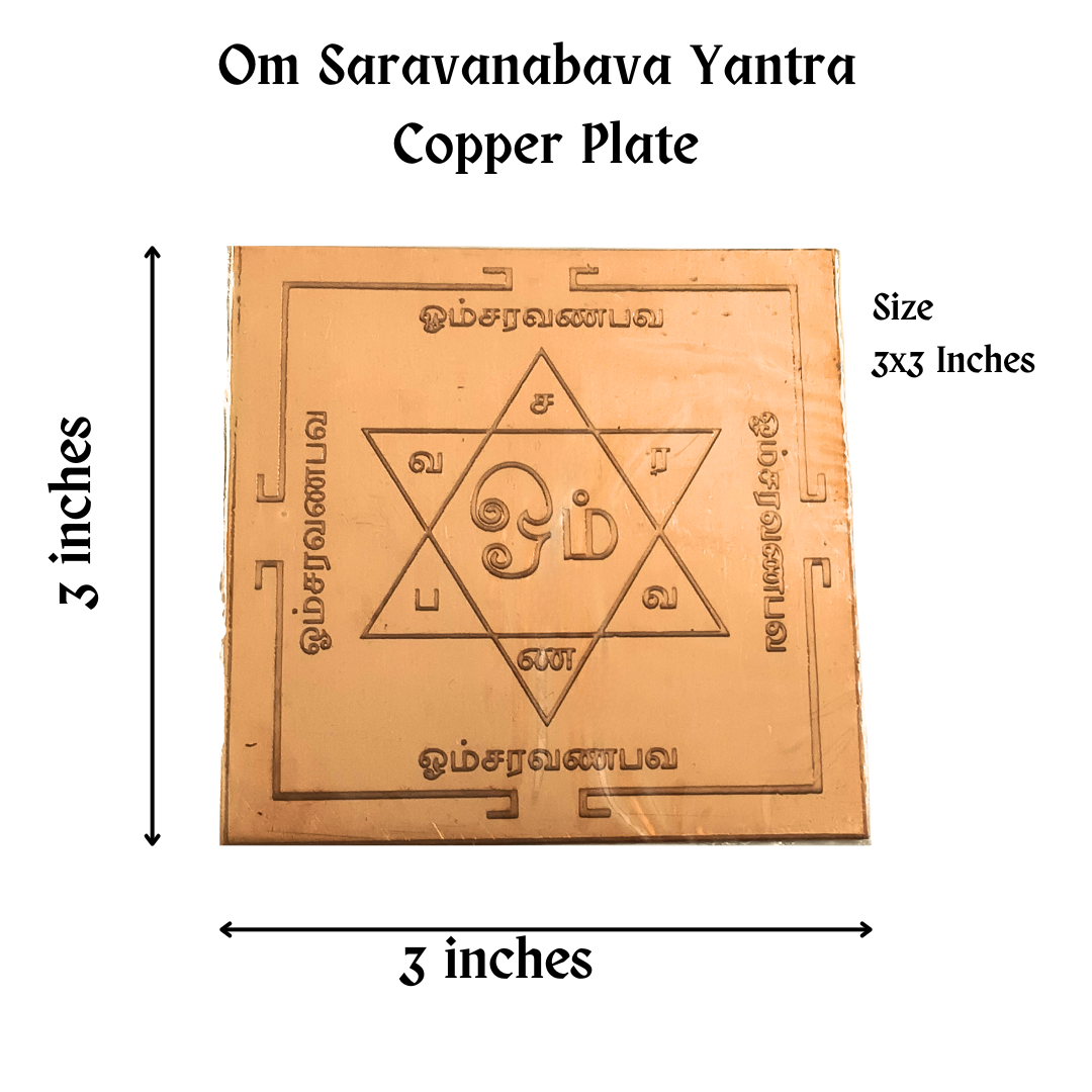 Om Saravana Bhava Copper Yantra 3 inch