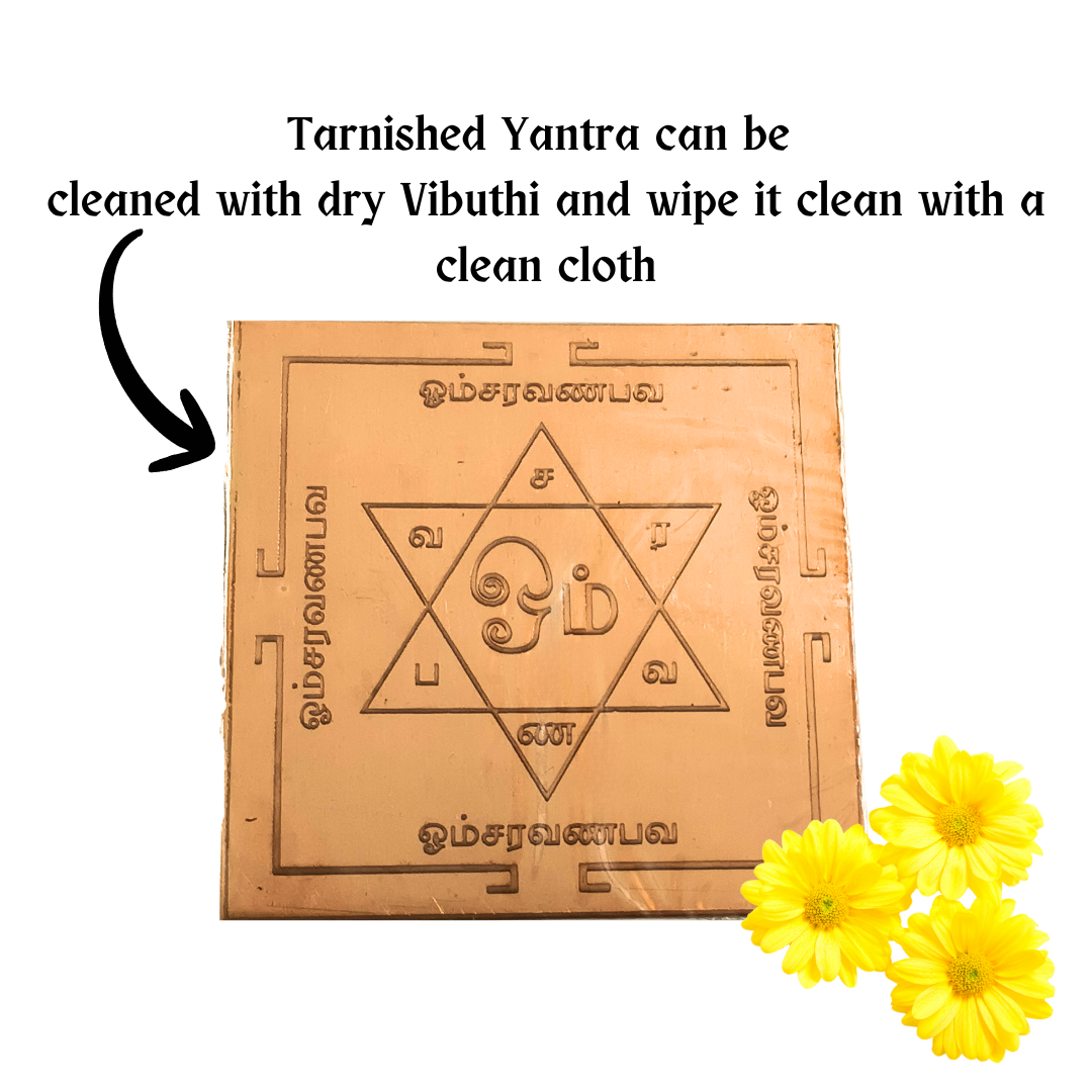Om Saravana Bhava Copper Yantra 3 inch