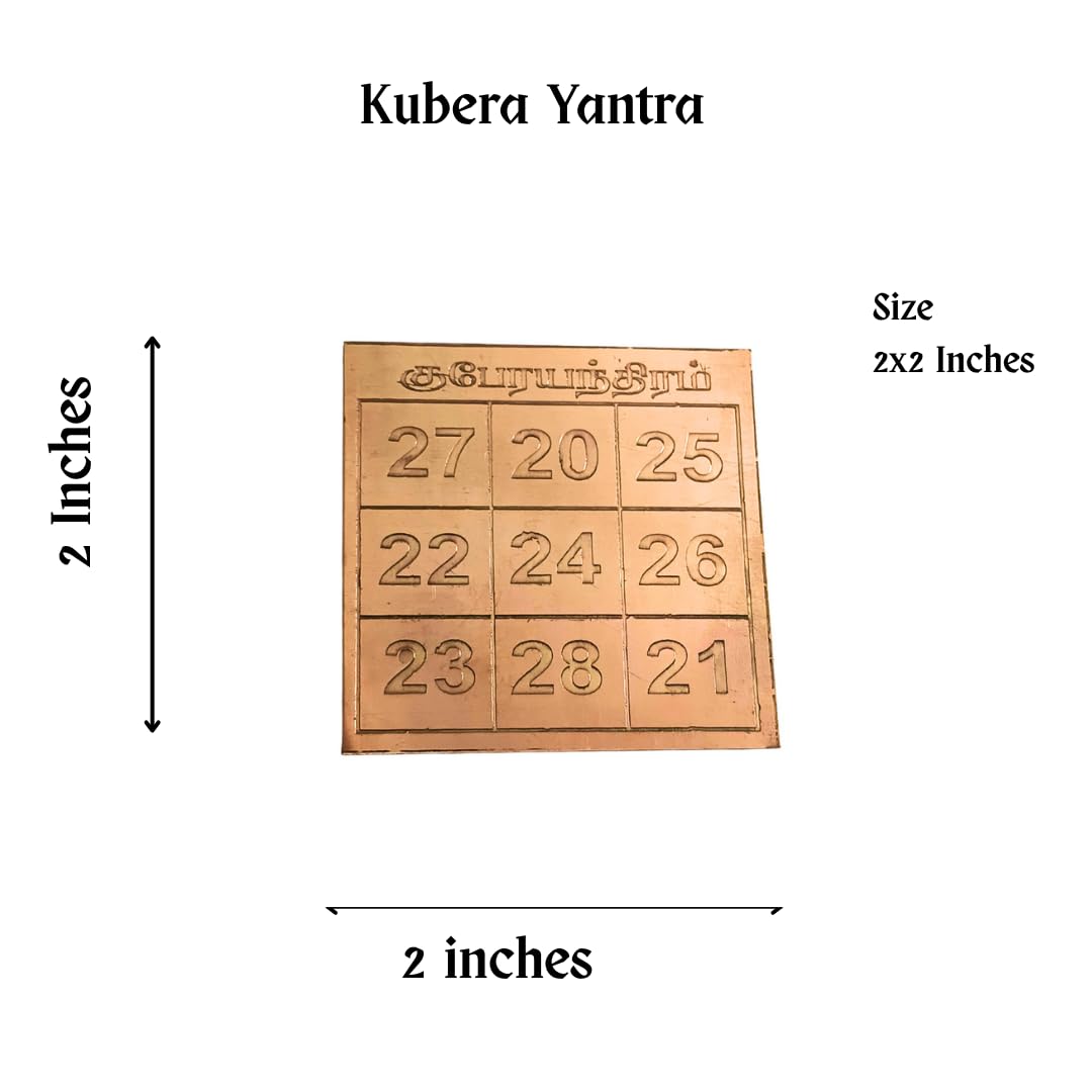 Kubera Number Yantra 2 Inch for Wallet