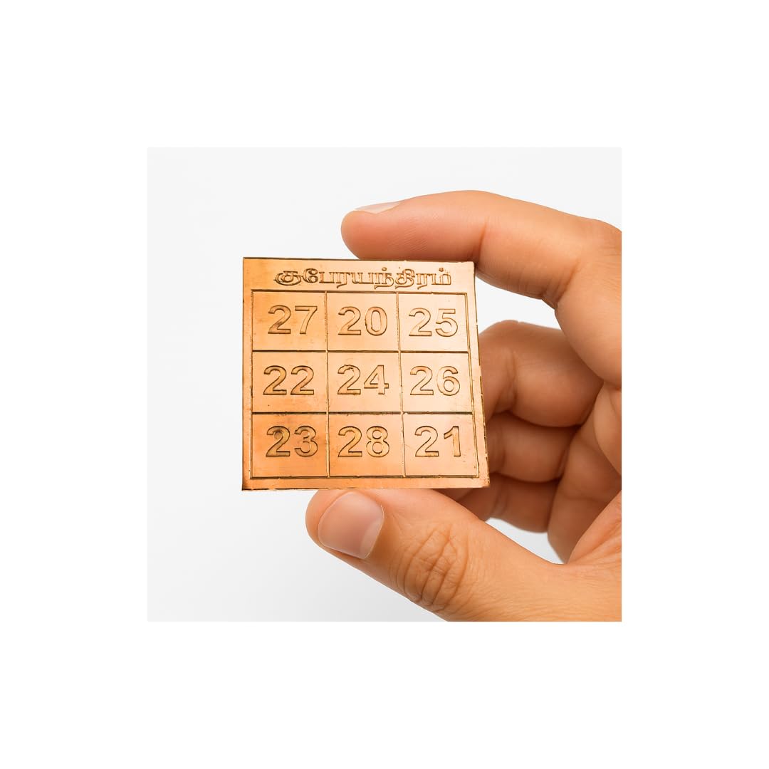 Kubera Number Yantra 2 Inch for Wallet
