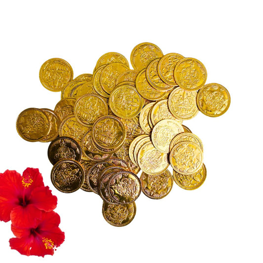 Lakshmi Kubera Coins | 27 Nos Gold Color Brass Coins