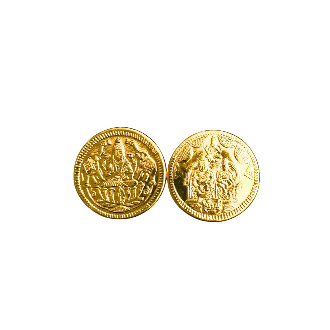 Lakshmi Kubera Coins | 27 Nos Gold Color Brass Coins