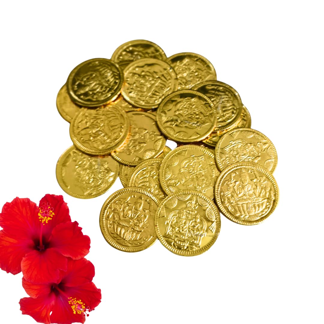 Lakshmi Kubera Coins | 27 Nos Gold Color Brass Coins