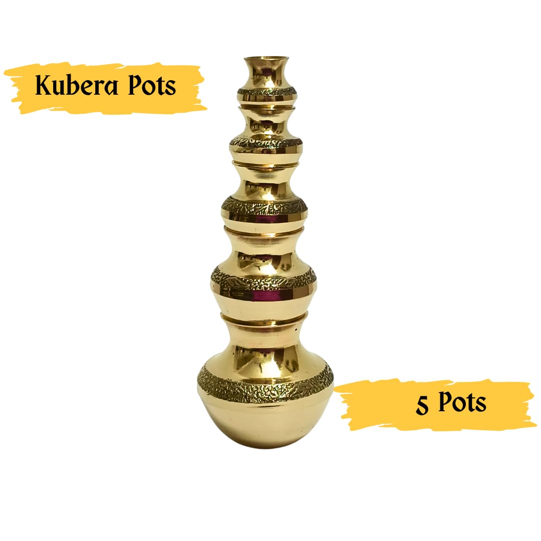 Brass Kubera Kudam Set of 5