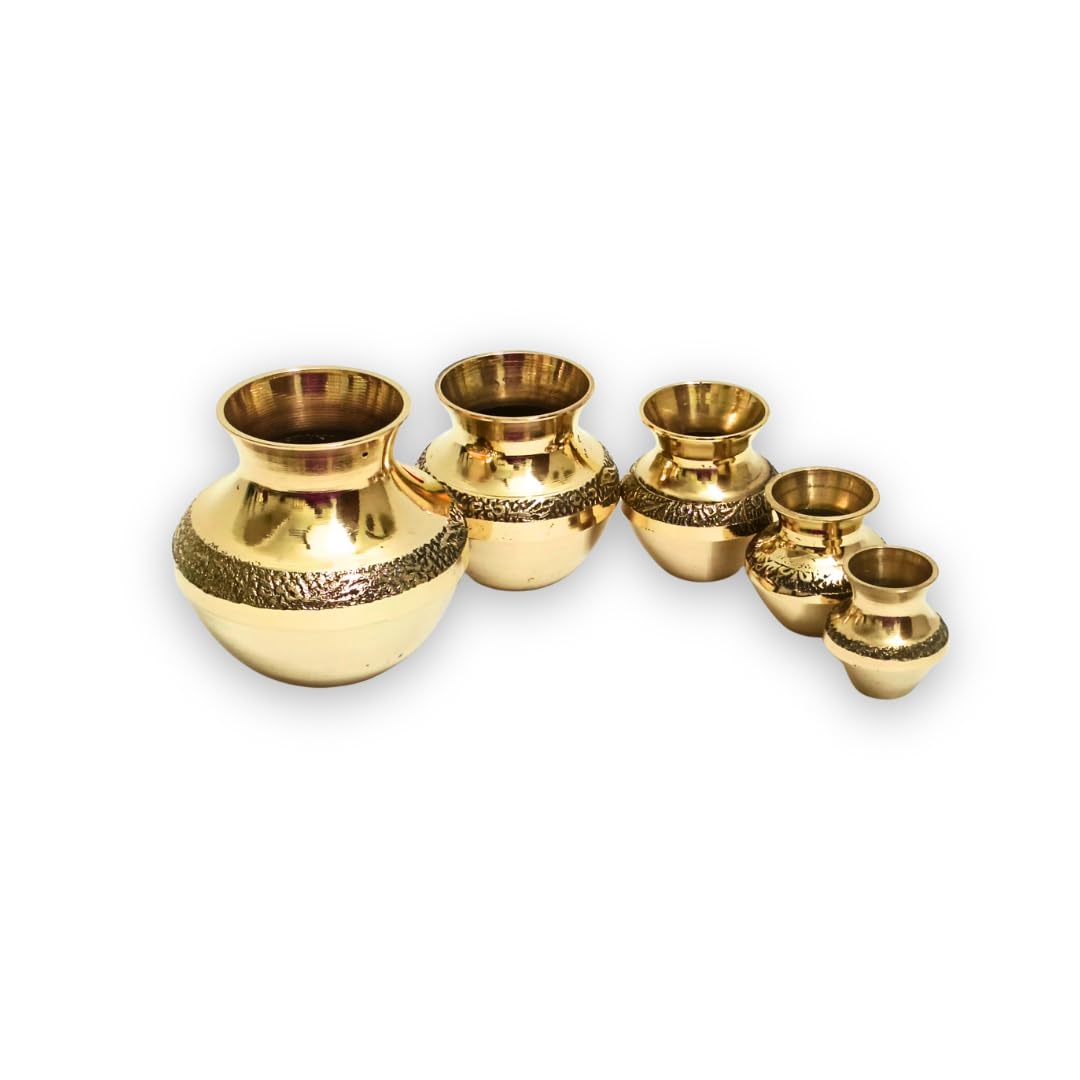 Brass Kubera Kudam Set of 5