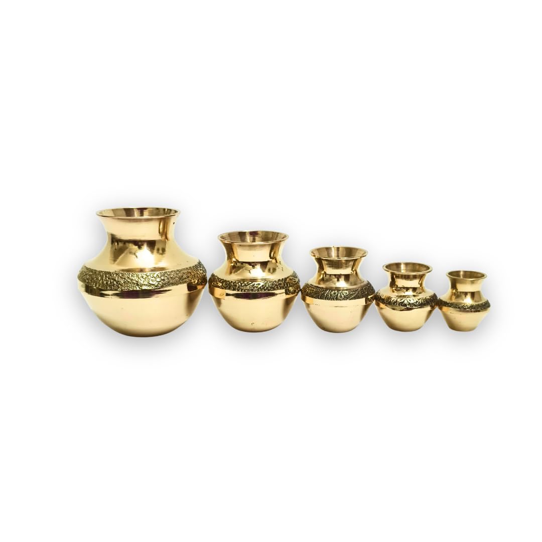 Brass Kubera Kudam Set of 5