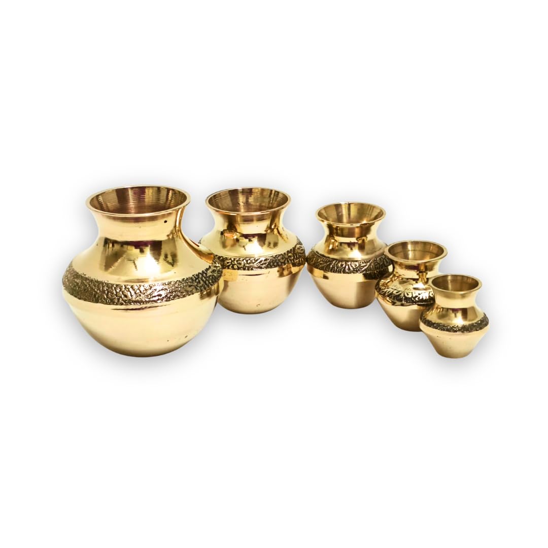 Brass Kubera Kudam Set of 5