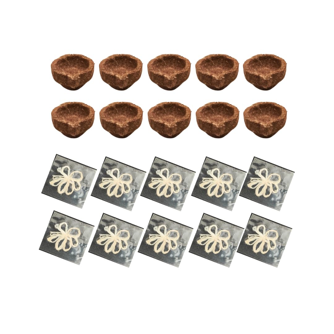 10 Panchagavya Vilakku with 10 Lotus Wicks