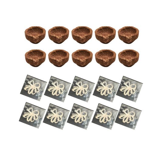 10 Panchagavya Vilakku with 10 Lotus Wicks