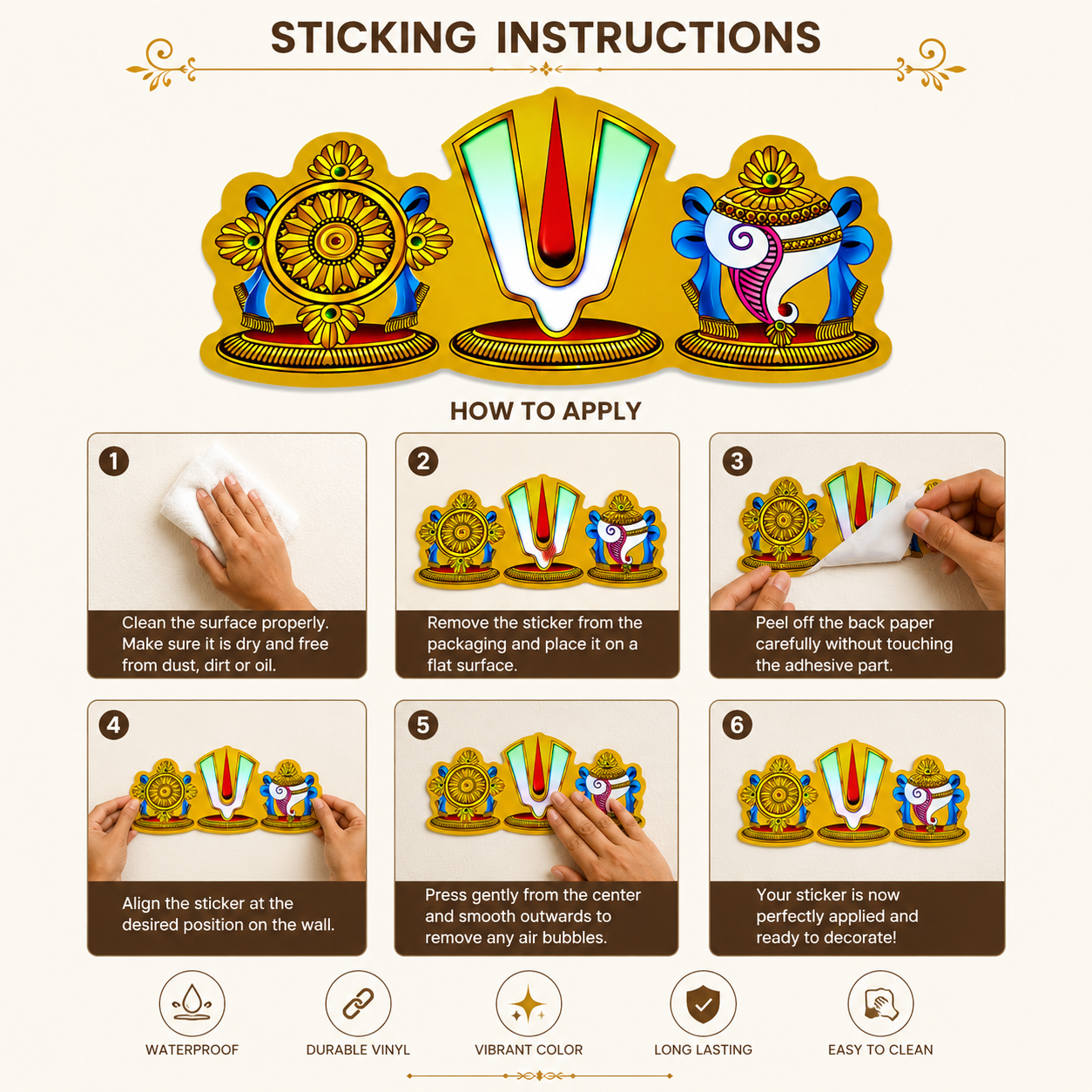 Sangu Chakra Namam Sticker Style 1