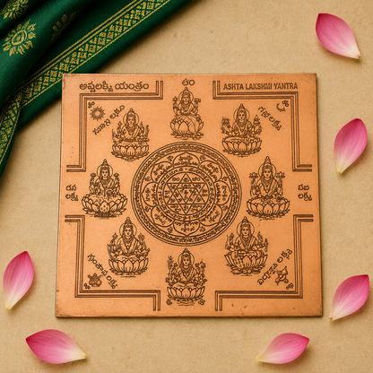 Ashtalakshmi Yantra Copper 3 Inch
