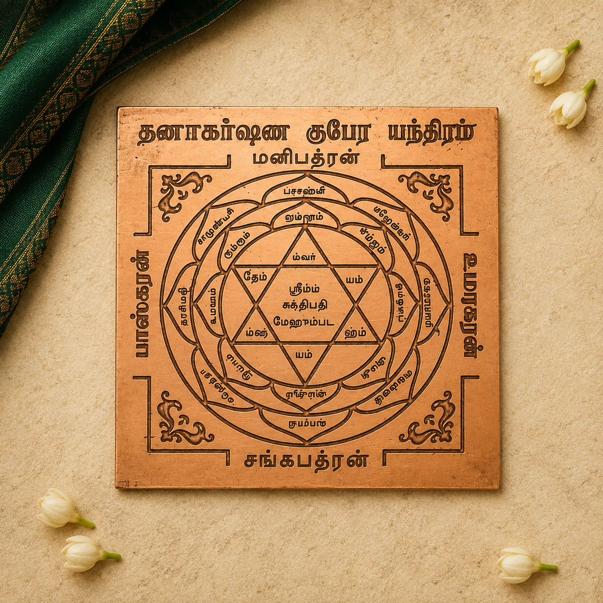Dhana Akarshana Kubera Yantra Copper 3 Inch