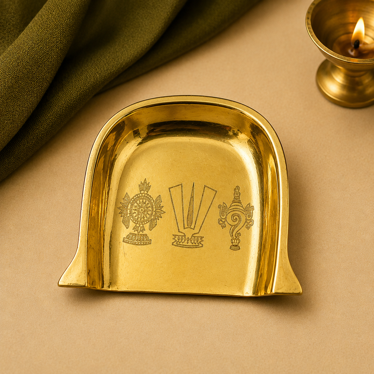Sangu Chakra Namam Brass muram for Pooja