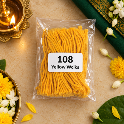 Cotton Wicks Yellow (108 Pieces)