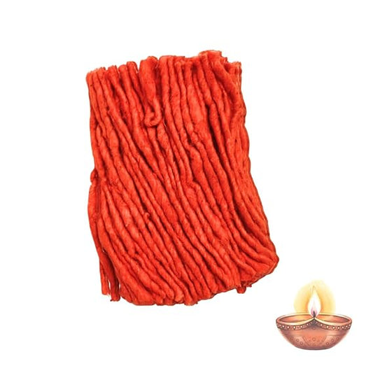 Orange Cotton Wicks for Diya Lamp – 108 Pieces